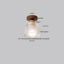 Axyaa Modern Wood Glass LED Ceiling Light for Kitchen Living Room Decor