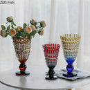 Axyaa Transparent Glass Vase Desk Decoration Goblet Shape for Hydroponics and Flower Arrangement