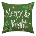 Axyaa Christmas Linen Cushions Cover Set for Festive Decor