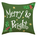 Axyaa Christmas Linen Cushions Cover Set for Festive Decor