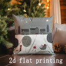 Axyaa Snowy Scene Printed Pillowcases - Christmas Themed Cushion Cover