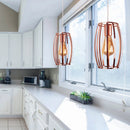 Axyaa Rose Gold LED Pendant Light: Modern Vintage Hanging Lamp for Living Room and Home