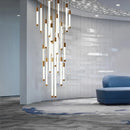 Axyaa Luxury Gold/Black Staircase Chandelier for Modern Living Spaces