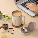 Axyaa Double-layer Stainless Steel Coffee Cup with Spoon & Straw
