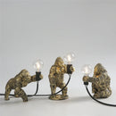 Axya Mini Gorilla Night Light: Black Golden Monkey Table Lamp