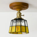 Axyaa Modern LED Glass Copper Ceiling Light for Home Porch Restaurant Balcony