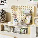 Axyaa Perforated Board Storage Box Stationery Organizer Pen Holder Desk Display Stand