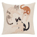 Axyaa Cartoon Animal Linen Throw Pillow Case for Home Living Room Sofa Decor