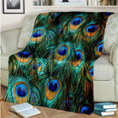 Axyaa Peacock Feather Pattern Flannel Blanket: Soft, Warm & All Season