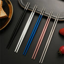 Axyaa Stainless Steel Chinese Chopsticks Set Multi Non-Slip Tableware Wedding