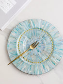Axya Light Luxury Shell Table Runner & Round Trays for Elegant Tableware Arrangement