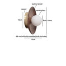 Axyaa Wood Glass Ball LED Wall Sconces, Bedroom Living Room Round Wall Lights
