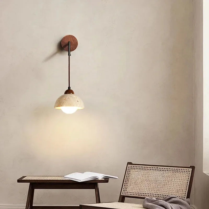 Axyaa Wabi Sabi Stone Table LED Wall Lamp for Modern Home Decor