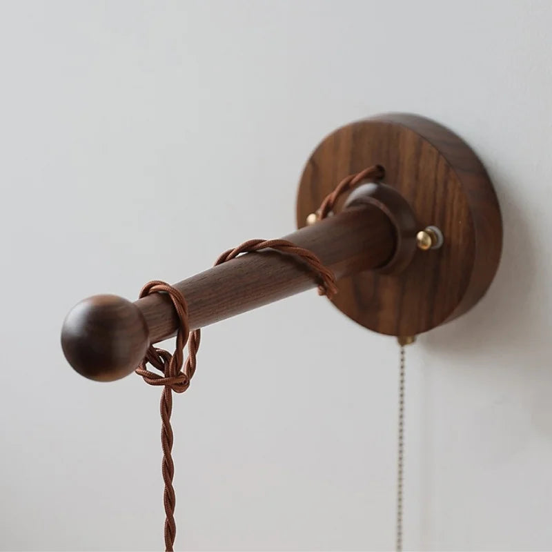 Axyaa Ceramic Wood Brass LED Wall Sconce for Home Decor