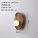 Axyaa Japanese Walnut LED Wall Lamp for Bedroom - Retro & Simple Lighting