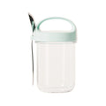 Axyaa Glass Breakfast Cup with Lid and Spoon - Leakproof Oats Container