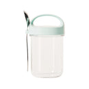 Axyaa Glass Breakfast Cup with Lid and Spoon - Leakproof Oats Container