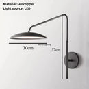 Axyaa Nordic Copper Wall Lamps with Long Arm Poles for Offices, Bedrooms, and Living Rooms