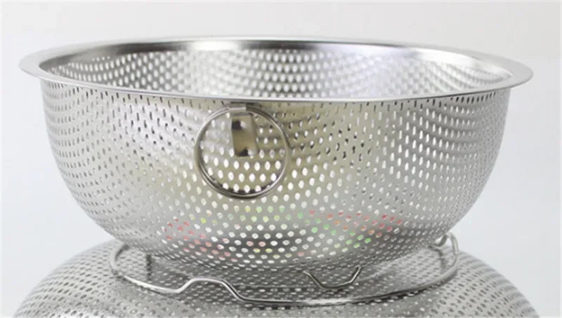 Axya Stainless Steel Mesh Sifter Colander Strainer Sieve Kitchen Basket