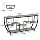 Axyaa Rustic Sofa Table with Shelves:  Industrial Entryway Console TV Stand