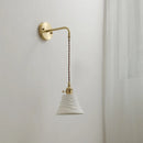 Axyaa Ceramic Copper LED Wall Lights Modern Bedside Lamp for Home Decor