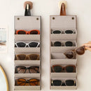 Axyaa Vintage Faux Leather Glasses Organizer with 4/6 Slots - Foldable Eyewear Case