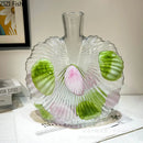 Axyaa Petal Pattern Glass Vase Creative Transparent Flower Pot Desk Decoration Aesthetic Floral Vase