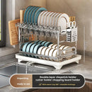 Axyaa Over Sink Dish Drying Rack Utensil Holder Countertop Organizer