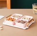 Axyaa Ceramic Fruit Plate: Creative Divided Snack Plate for New Year Dried Fruits