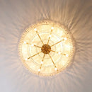 Axyaa Nordic Luxury LED Chandelier Ceiling Pendant Lights Amber Crystal Fixture