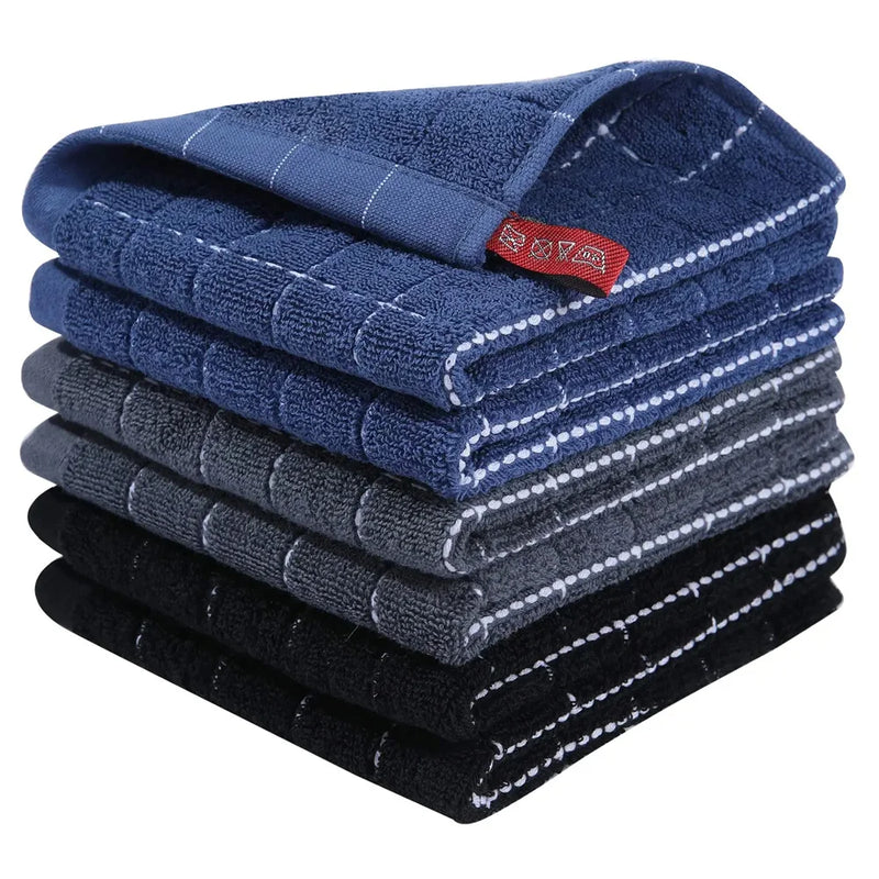 Axyaa Cotton Kitchen Towels Set of 4, Ultra Soft Absorbent Dishcloths