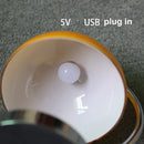 Axyaa Glass Table Lamp for Bedroom, USB Plug-In Retro Decor for Living Room