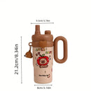 Axyaa Cartoon Thermal Water Bottle with Straw Handle for Kids