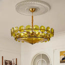 Axyaa French Glass Chandelier Ceiling Lamp for Stylish Indoor Lighting