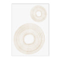 Axyaa Beige Line Abstract Canvas Wall Art Print Set for Modern Minimalist Home Decor