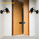 Vintage Axyaa Wall Lamp: Retro Rustic Iron Sconce for Bedroom, Balcony & Hallway