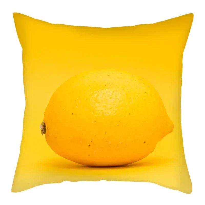 Axyaa Citrus Fruit Print Pillow Cover 45x45cm - Home Sofa Decor