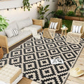 Axyaa Reversible Outdoor Waterproof Straw Patio Rug for Indoor Outdoor Use
