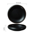 Axyaa 7" Retro Ceramic Ramen Soup Salad Dessert Bowl Plate Set