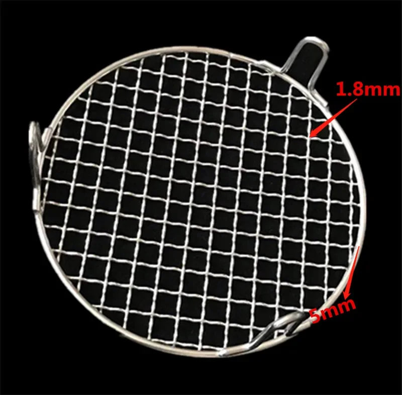 Axya 304 Stainless Steel High Round BBQ Grill Net with Foot, Outdoor Mesh