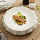 Axyaa Ceramic Rock Pattern Insulated Sushi Dessert Serving Plate - Set of 2