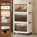 Axyaa Foldable Storage Cabinet, 3-6 Tier, Rolling Wheels, Bathroom/Bedroom/Living Room Organization