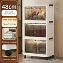 Axyaa Foldable Storage Cabinet, 3-6 Tier, Rolling Wheels, Bathroom/Bedroom/Living Room Organization