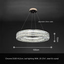 Axyaa Crystal LED Pendant Light: Luxury Steel Hanging Lamp for Modern Foyer & Dining Room