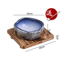 Axyaa Stone Pattern Ceramic Bowl Set - Unique Irregular Design for Soup, Dessert, Sushi