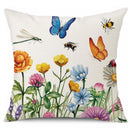 Colorful Flowers & Insects Pillow Covers by Axyaa - Sofa Bedroom Car Cushion Cover