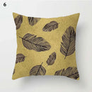Axyaa Gold Leaf Print Pillow Cover for Home Sofa Decor