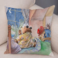 Axyaa Cartoon Bear Cushion Cover - Cute Animal Pillowcase for Sofa and Children's Room