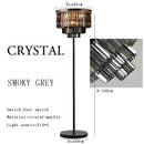 Axyaa Gray Crystal Classic Black Standing Light for Modern Luxury Living Room