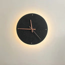 Axyaa Black Stone Wall Clocks LED Wall Lamps for Home Lighting